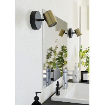 Eglo Consuma 1 fekete-sárgaréz fürdőszobai fali spotlámpa (EG-300583) GU10 1 izzós IP44