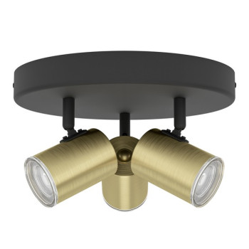 Eglo Consuma 1 fekete-sárgaréz fürdőszobai mennyezeti spotlámpa (EG-300586) GU10 3 izzós IP44