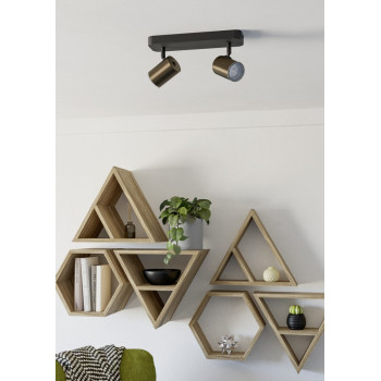 Eglo Consuma 1 fekete-bronz fürdőszobai mennyezeti spotlámpa (EG-300588) GU10 2 izzós IP44