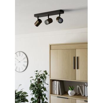 Eglo Consuma 1 fekete-bronz fürdőszobai mennyezeti spotlámpa (EG-300589) GU10 3 izzós IP44