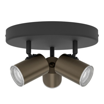 Eglo Consuma 1 fekete-bronz fürdőszobai mennyezeti spotlámpa (EG-300591) GU10 3 izzós IP44