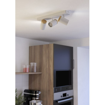 Eglo Consuma fehér-natúr fürdőszobai mennyezeti spotlámpa (EG-300004) GU10 3 izzós IP44