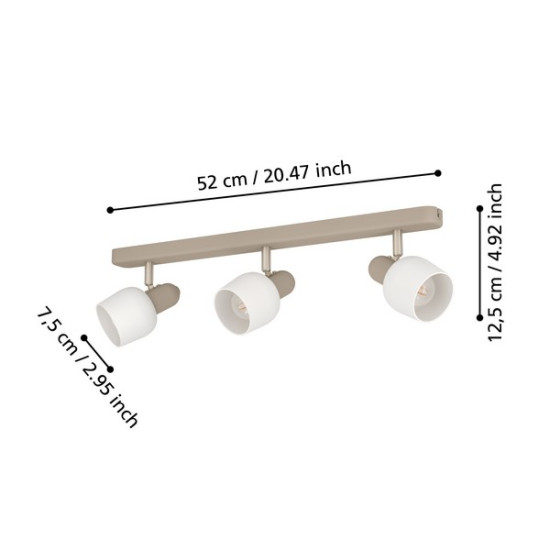Eglo Corato homokszínű mennyezeti spotlámpa (EG-900716) E14 3 izzós IP20