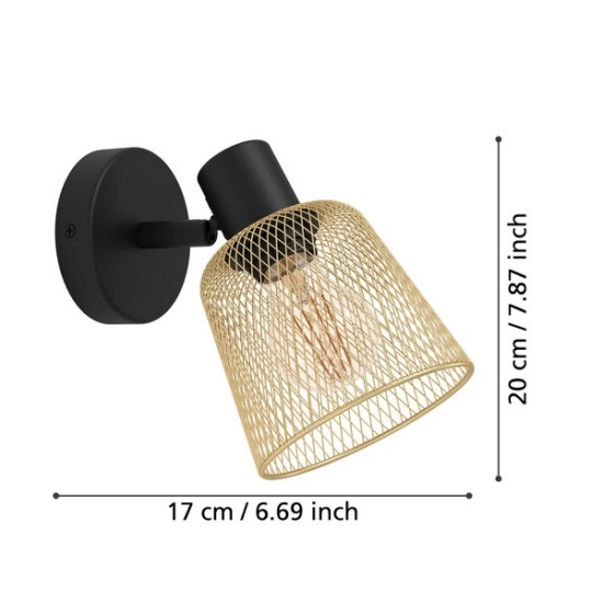 Eglo Coslada fekete fali spotlámpa (EG-900693) E27 1 izzós IP20