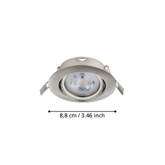 Eglo Favazzina matt nikkel mennyezetbe építhető lámpa szett (EG-901757) GU10 3 izzós IP20