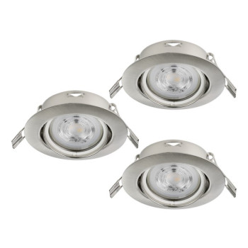 Eglo Favazzina matt nikkel mennyezetbe építhető lámpa szett (EG-901757) GU10 3 izzós IP20