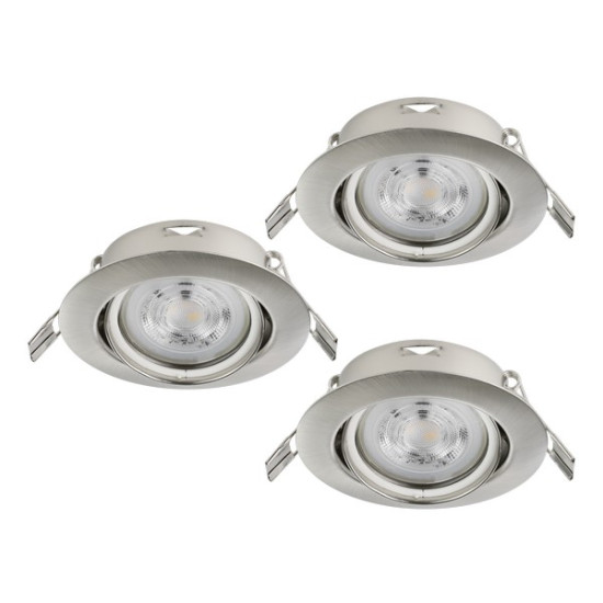 Eglo Favazzina matt nikkel mennyezetbe építhető lámpa szett (EG-901757) GU10 3 izzós IP20