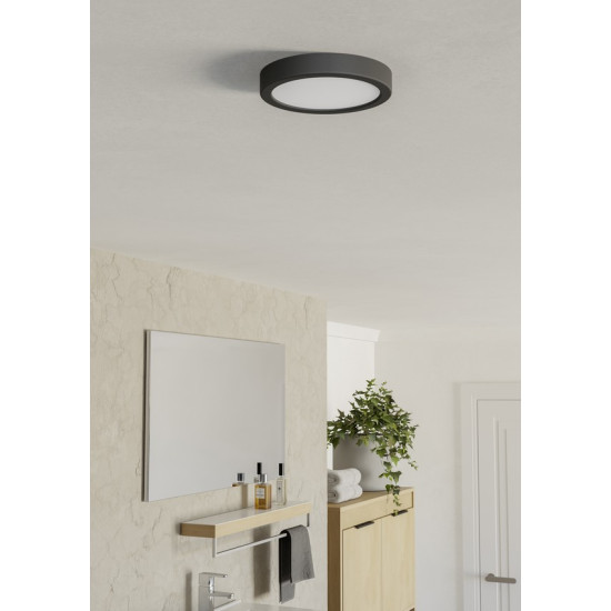 Eglo Fueva 6 fekete fürdőszobai LED mennyezeti lámpa (EG-901324) LED 1 izzós IP44