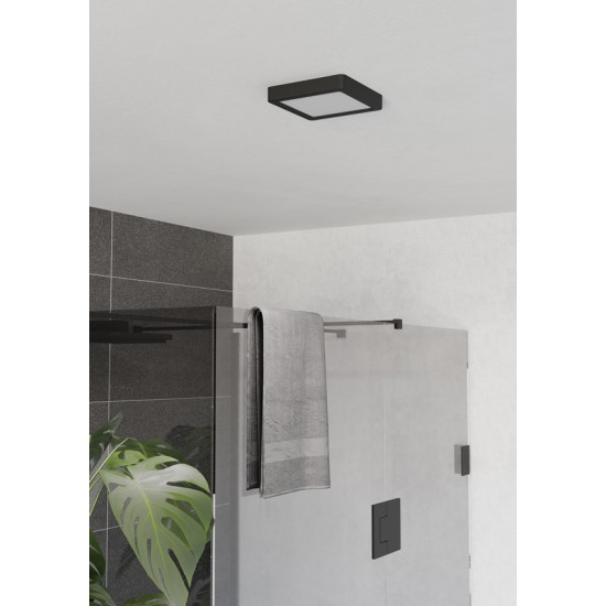 Eglo Fueva 6 fekete fürdőszobai LED mennyezeti lámpa (EG-901328) LED 1 izzós IP44