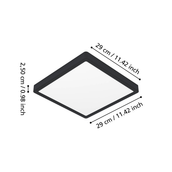 Eglo Fueva 6 fekete fürdőszobai LED mennyezeti lámpa (EG-901331) LED 1 izzós IP44