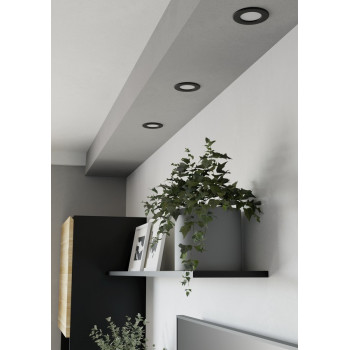 Eglo Fueva 6 fekete LED mennyezetbe építhető lámpa szett (EG-901385) LED 3 izzós IP20