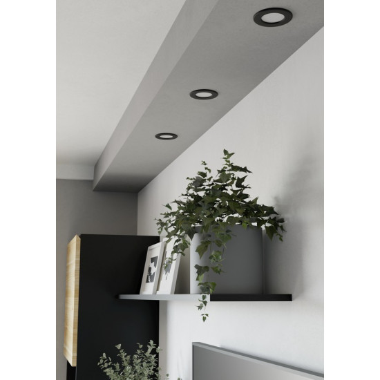 Eglo Fueva 6 fekete LED mennyezetbe építhető lámpa (EG-901386) LED 1 izzós IP20