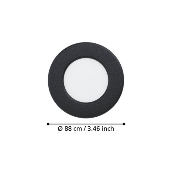 Eglo Fueva 6 fekete LED mennyezetbe építhető lámpa (EG-901386) LED 1 izzós IP20