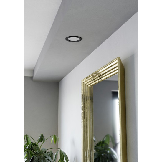 Eglo Fueva 6 fekete LED mennyezetbe építhető lámpa (EG-901387) LED 1 izzós IP20