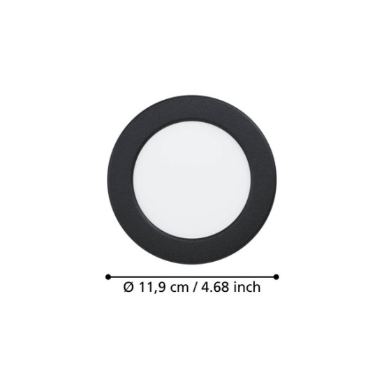 Eglo Fueva 6 fekete LED mennyezetbe építhető lámpa (EG-901387) LED 1 izzós IP20
