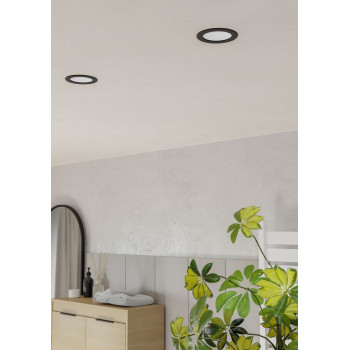 Eglo Fueva 6 fekete LED mennyezetbe építhető lámpa (EG-901413) LED 1 izzós IP44