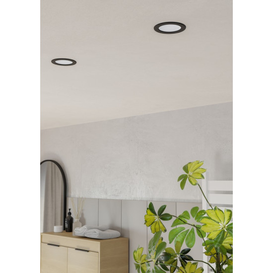 Eglo Fueva 6 fekete LED mennyezetbe építhető lámpa (EG-901413) LED 1 izzós IP44