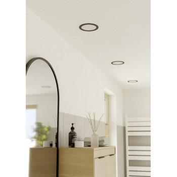 Eglo Fueva 6 fekete LED mennyezetbe építhető lámpa (EG-901414) LED 1 izzós IP44