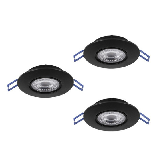 Eglo Gedrez fekete LED mennyezetbe építhető lámpa szett (EG-300188) LED 3 izzós IP20