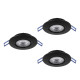 Eglo Gedrez fekete LED mennyezetbe építhető lámpa szett (EG-300188) LED 3 izzós IP20