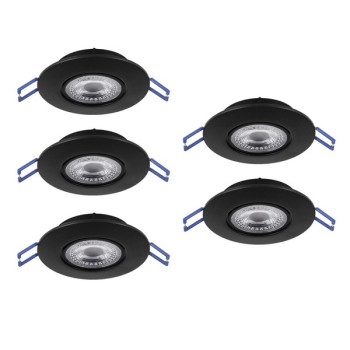 Eglo Gedrez fekete LED mennyezetbe építhető lámpa szett (EG-300189) LED 5 izzós IP20