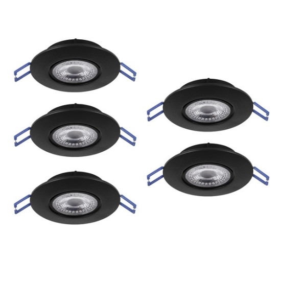 Eglo Gedrez fekete LED mennyezetbe építhető lámpa szett (EG-300189) LED 5 izzós IP20