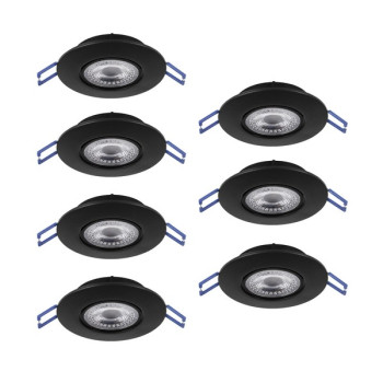 Eglo Gedrez fekete LED mennyezetbe építhető lámpa szett (EG-300191) LED 7 izzós IP20