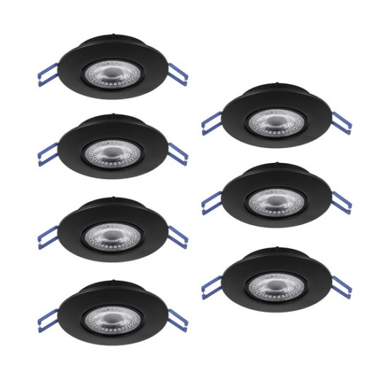 Eglo Gedrez fekete LED mennyezetbe építhető lámpa szett (EG-300191) LED 7 izzós IP20