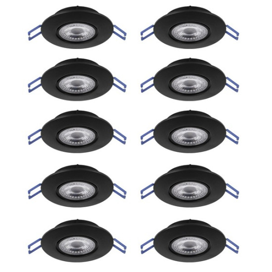 Eglo Gedrez fekete LED mennyezetbe építhető lámpa szett (EG-300192) LED 10 izzós IP20