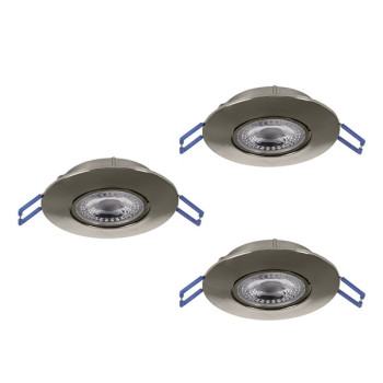 Eglo Gedrez matt nikkel LED mennyezetbe építhető lámpa szett (EG-300193) LED 3 izzós IP20