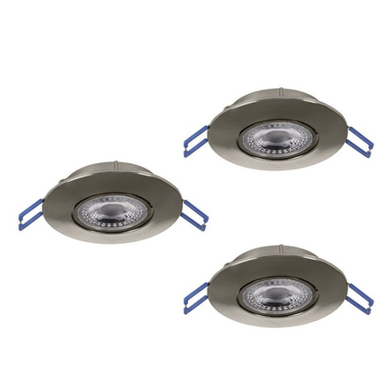 Eglo Gedrez matt nikkel LED mennyezetbe építhető lámpa szett (EG-300193) LED 3 izzós IP20