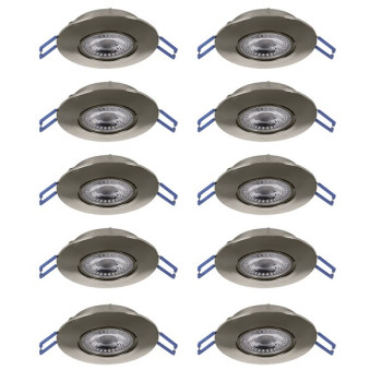 Eglo Gedrez matt nikkel LED mennyezetbe építhető lámpa szett (EG-300196) LED 10 izzós IP20