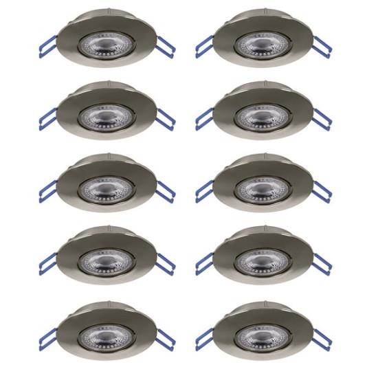 Eglo Gedrez matt nikkel LED mennyezetbe építhető lámpa szett (EG-300196) LED 10 izzós IP20