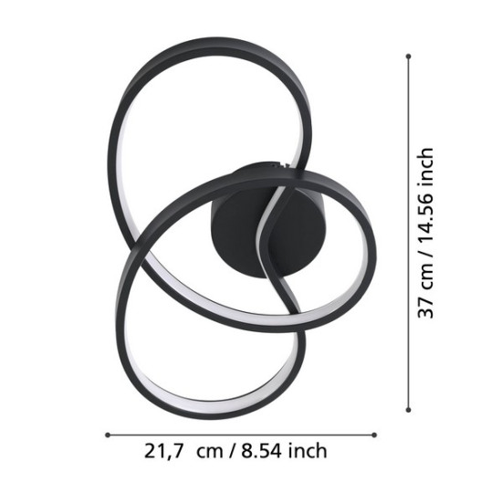 Eglo Gianella fekete LED fali lámpa (EG-900949) LED 1 izzós IP20