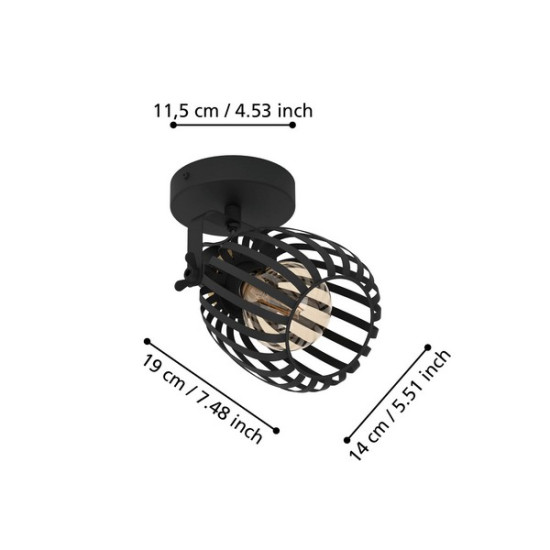 Eglo Girona fekete fali spotlámpa (EG-900661) E27 1 izzós IP20