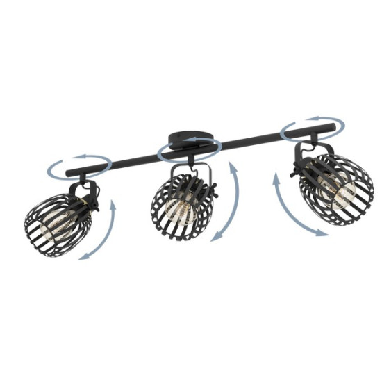 Eglo Girona fekete mennyezeti spotlámpa (EG-900663) E27 3 izzós IP20