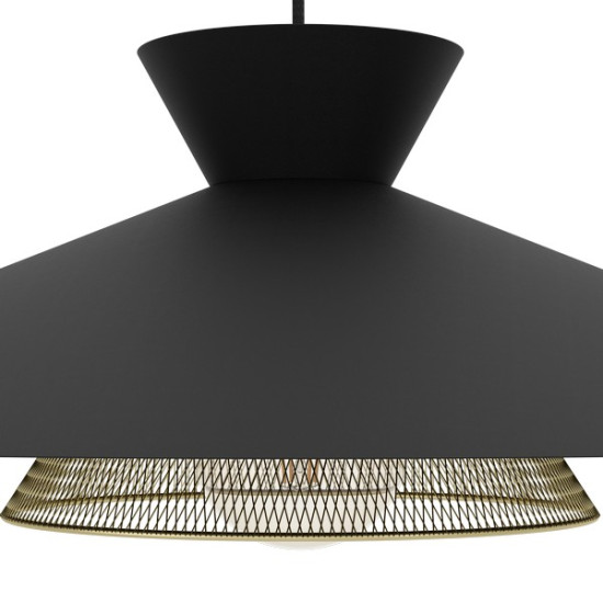 Eglo Grizedale fekete-sárgaréz függesztett lámpa (EG-43885) E27 1 izzós IP20