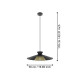 Eglo Grizedale fekete-sárgaréz függesztett lámpa (EG-43885) E27 1 izzós IP20