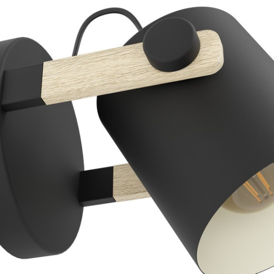 Eglo Hornwood natúr-fekete falikar (EG-43518) E27 1 izzós IP20