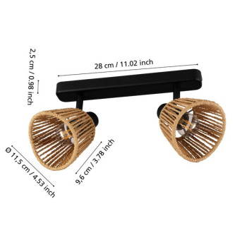 Eglo Keelby fekete mennyezeti spotlámpa (EG-44129) E14 2 izzós IP20