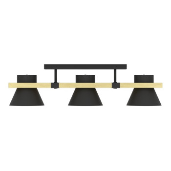 Eglo Maccles fekete-natúr mennyezeti lámpa (EG-43955) E27 3 izzós IP20