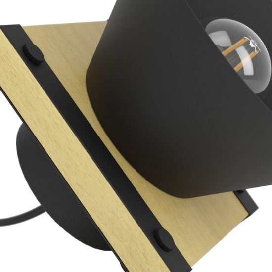 Eglo Maccles fekete-natúr asztali lámpa (EG-43959) E27 1 izzós IP20