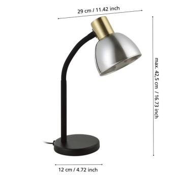 Eglo Macere fekete-sárgaréz asztali lámpa (EG-901062) E14 1 izzós IP20