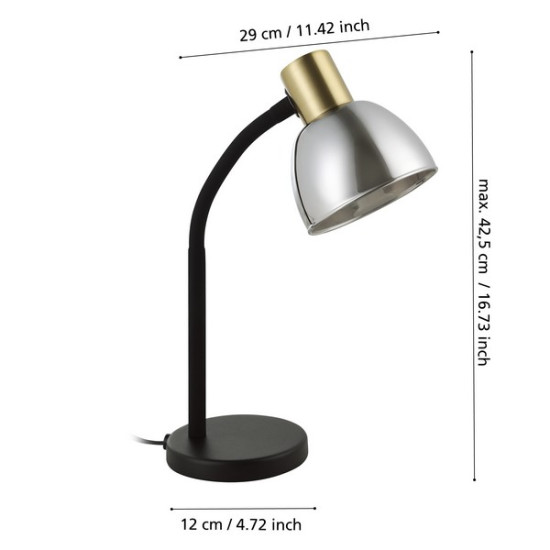 Eglo Macere fekete-sárgaréz asztali lámpa (EG-901062) E14 1 izzós IP20