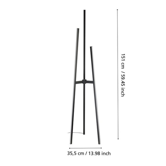 Eglo Mongolana fekete LED állólámpa (EG-901052) LED 1 izzós IP20