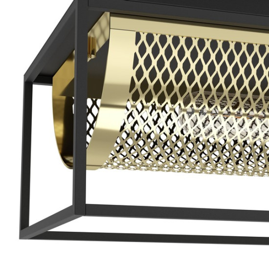 Eglo Nohales fekete-sárgaréz mennyezeti lámpa (EG-43787) E27 2 izzós IP20