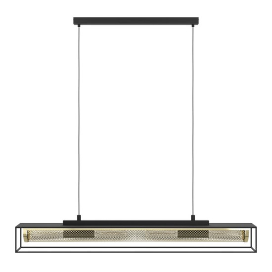 Eglo Nohales fekete-sárgaréz függesztett lámpa (EG-43788) E27 4 izzós IP20