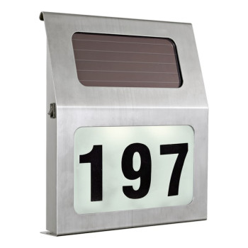 Eglo Orimini acélszínű LED kültéri házszámtábla (EG-90497) SOLAR-LED 2 izzós IP44