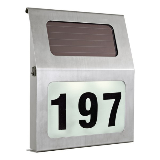 Eglo Orimini acélszínű LED kültéri házszámtábla (EG-90497) SOLAR-LED 2 izzós IP44