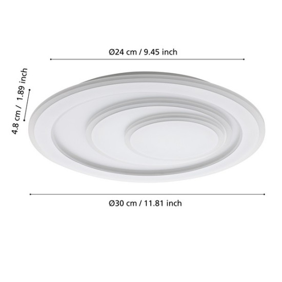 Eglo Palagiano 1 fehér LED mennyezeti lámpa (EG-32051) LED 1 izzós IP20